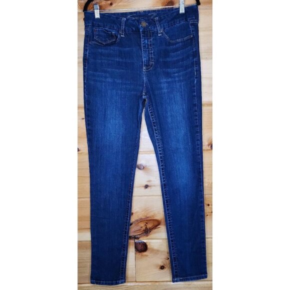 Seven 7 Tapered Ankle Skinny Jeans Size 12 Slimming Dark Wash Blue - Picture 2 of 11